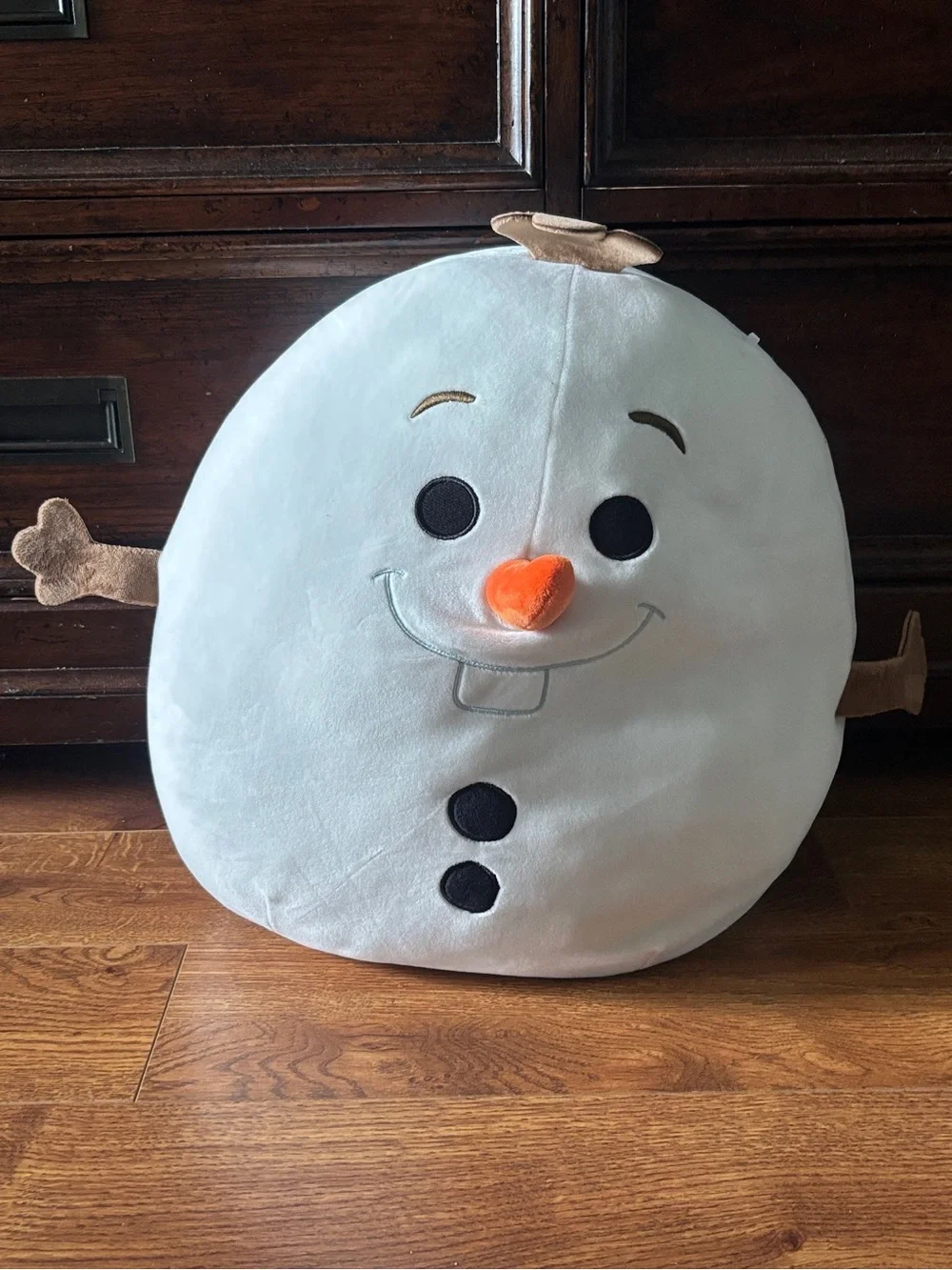 Squishmallows Snowman Pillow - White with Orange Nose